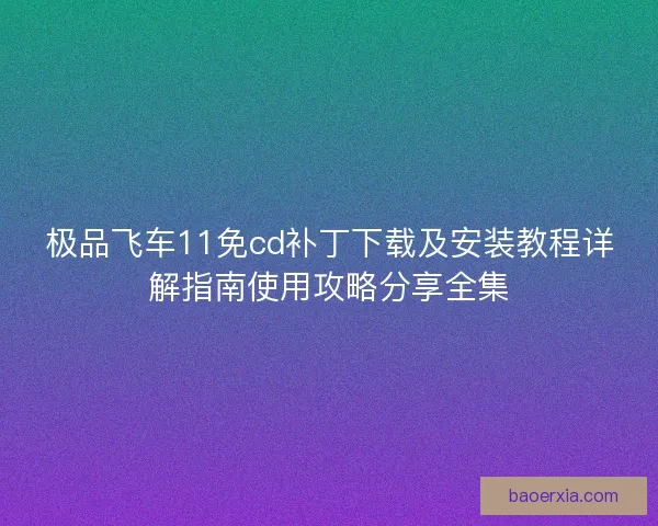 极品飞车11免cd补丁下载及安装教程详解指南使用攻略分享全集 极品飞车11免cd补丁下载及安装教程详解指南使用攻略分享全集